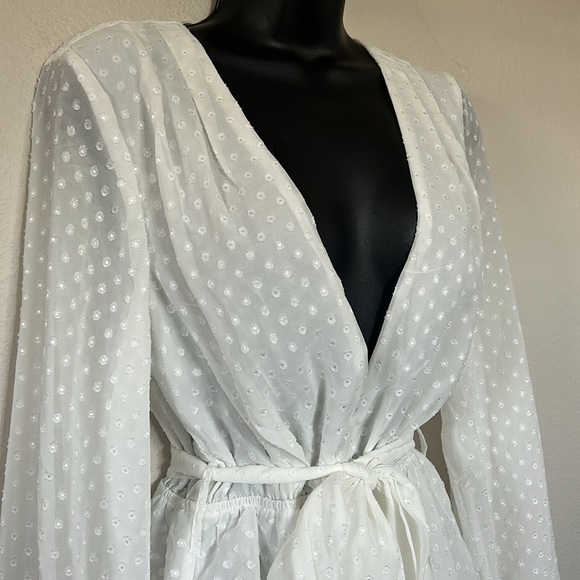 Lioness Legendary Lovers White Swiss Dot Long Sleeve
Deep V Tie Waist Dress - Picture 9 of 16